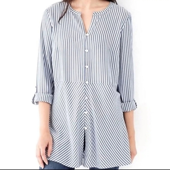 J. Jill Tops - J.Jill Striped Tunic Blue And White  Blouse Size XS